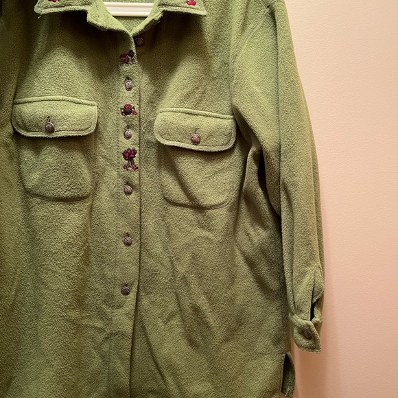 Vintage green apple fleece shacket - Picture 2 of 6
